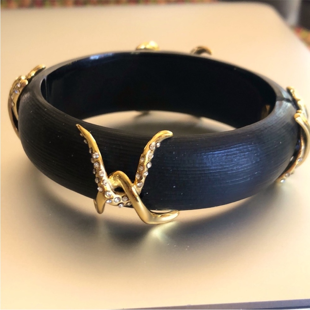 Alexis Bittar Black Bracelet with Gold Accents